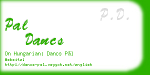 pal dancs business card